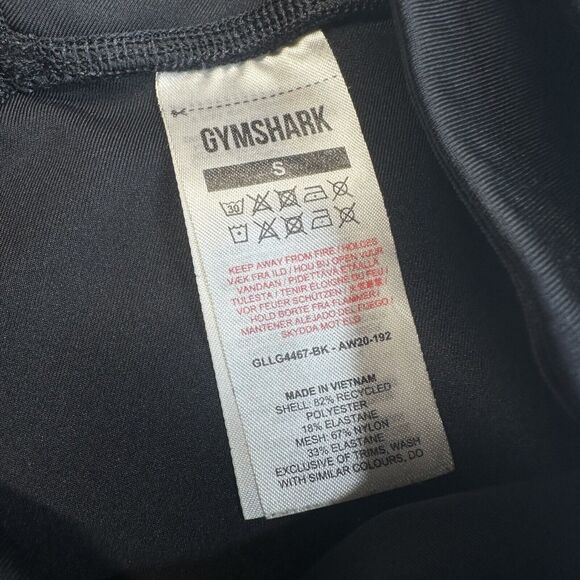 Gymshark Legging Small Black Cropped Mesh Womens Training Workout Pocket EUC - Picture 8 of 13